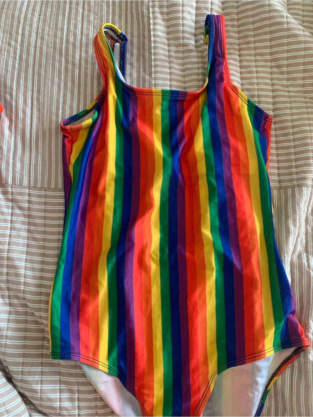 Women’s Rainbow Striped One Piece Swimsuit